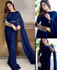 Pearl Work Chiffon Saree with Multi Sequin Embroidered Silk Blouse – 3PC Set