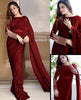 Pearl Work Chiffon Saree with Multi Sequin Embroidered Silk Blouse – 3PC Set