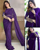 Pearl Work Chiffon Saree with Multi Sequin Embroidered Silk Blouse – 3PC Set