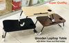 Multifunctional Foldable, Wooden Laptop Table with Glass and Mobile Holder