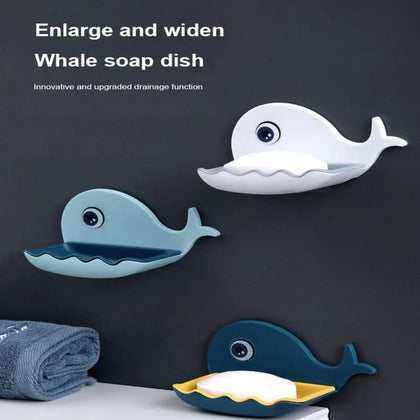 Fish Shape Soap Dispenser Stand Case Tray Plastic Bar Soap Sponge Holder, Soap Dishes For Shower Tub Kitchen And Bath