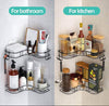 Bathroom & Kitchen Corner Metal Shelf – Punch-Free Wrought Iron Storage Rack