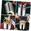 1200ML Chicken Fried Pot with Strainer Basket Portable Cooking Pot 304 Stainless Steel for French Fries Chicken Fry