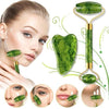 Gua Sha & Jade Roller Set – Natural Green Jade for Glowing, Relaxed Skin