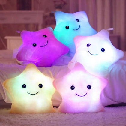 Luminous Star Pillow LED Plush Night Light Toy for Kids