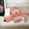 Elegant 4-Piece Women's Bag Set - Stylish Shoulder Bag, Wallet, Pouches - Soft Leather