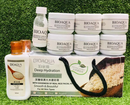 Bioaqua deep hydration 6 steps rice facial kit