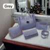 Elegant 4-Piece Women's Bag Set - Stylish Shoulder Bag, Wallet, Pouches - Soft Leather