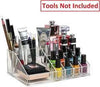 DOUBLE LAYERS MAKEUP ORGANIZER WITH COMPARTMENTS.