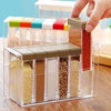 6 pcs Easy Flow Storage Crystal Seasoning Box  Jar Spice Rack Pepper Salt Spice Masala Box Spices Case Kitchen Dining Storage Containers