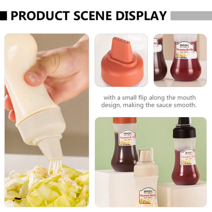 500ml New 5-Dots Sauce Squeeze Bottle with Crystal Plastic Cap