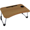 Multifunctional Foldable, Wooden Laptop Table with Glass and Mobile Holder