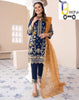 Organza 3 piece embroidery suit for women