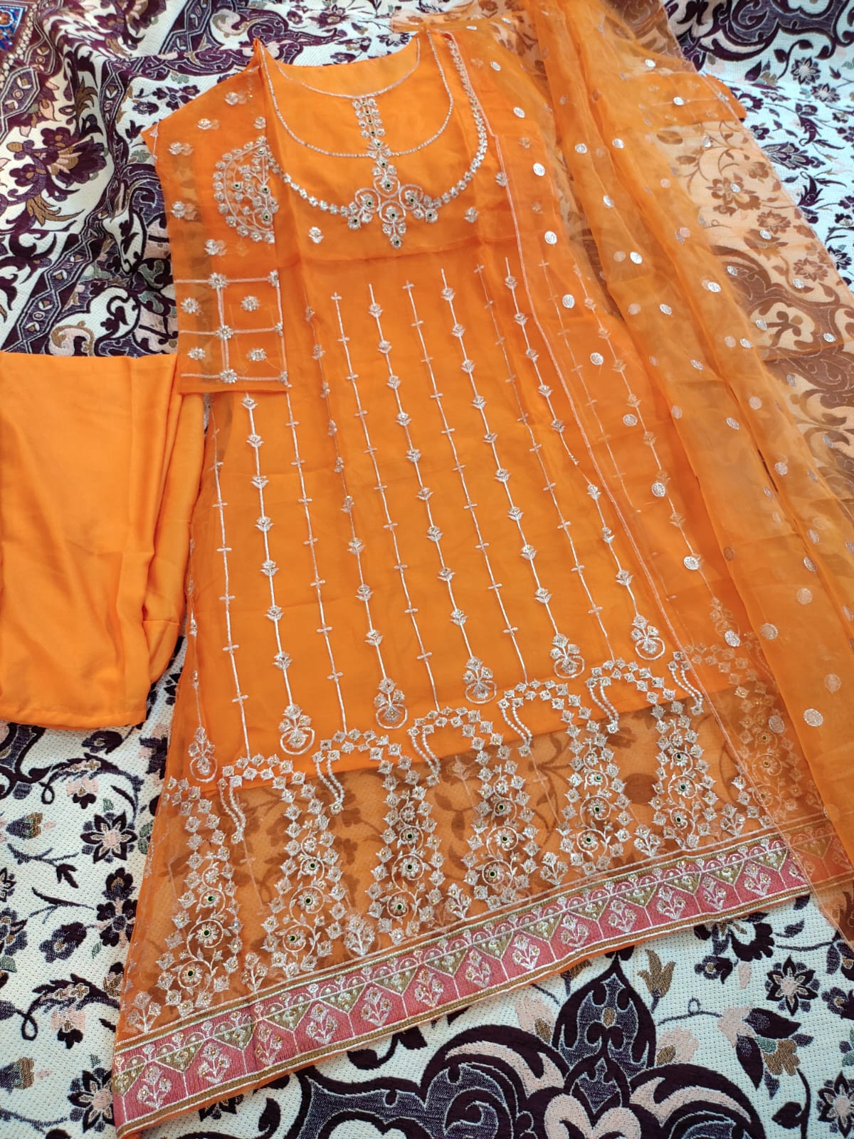 3pc Eid collection heavy zarri Embroidery handwork maxi for women