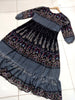Black printed long maxi Stuff Chiffon inner attached for women