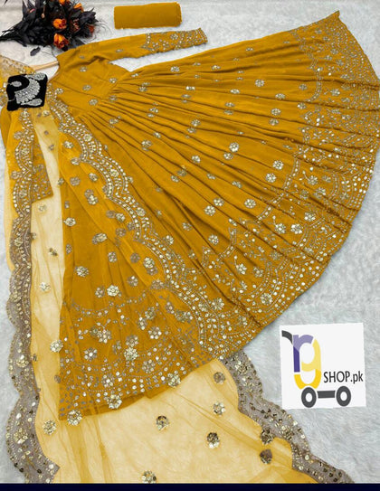 3Pcs Border Ring Polka Embroidery Maxi with Two Border Embroidery Dupatta for women RGshop