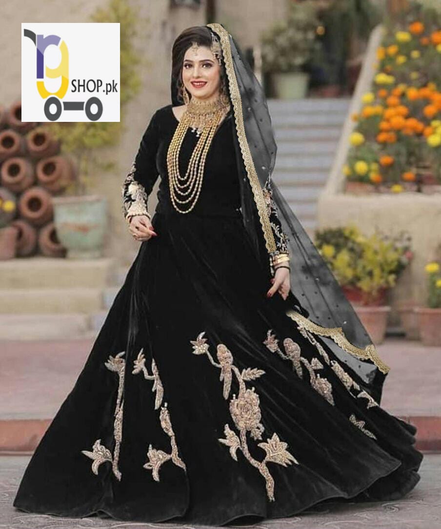 3pcs Border & Sleeve Embroidery Maxi With Lace Dupatta for women RGshop