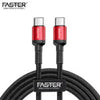 FASTER FC-60W Type-C To Type-C 3A PD Cable QC3.0 And PD3.1 Compatible RGshop