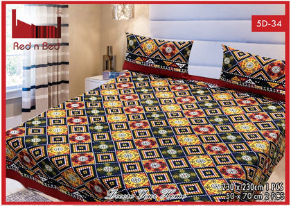 New Arrival 5D Printed Bedsheet (EXTREME) (Double Bedsheet) KING SIZE. (25) RGshop
