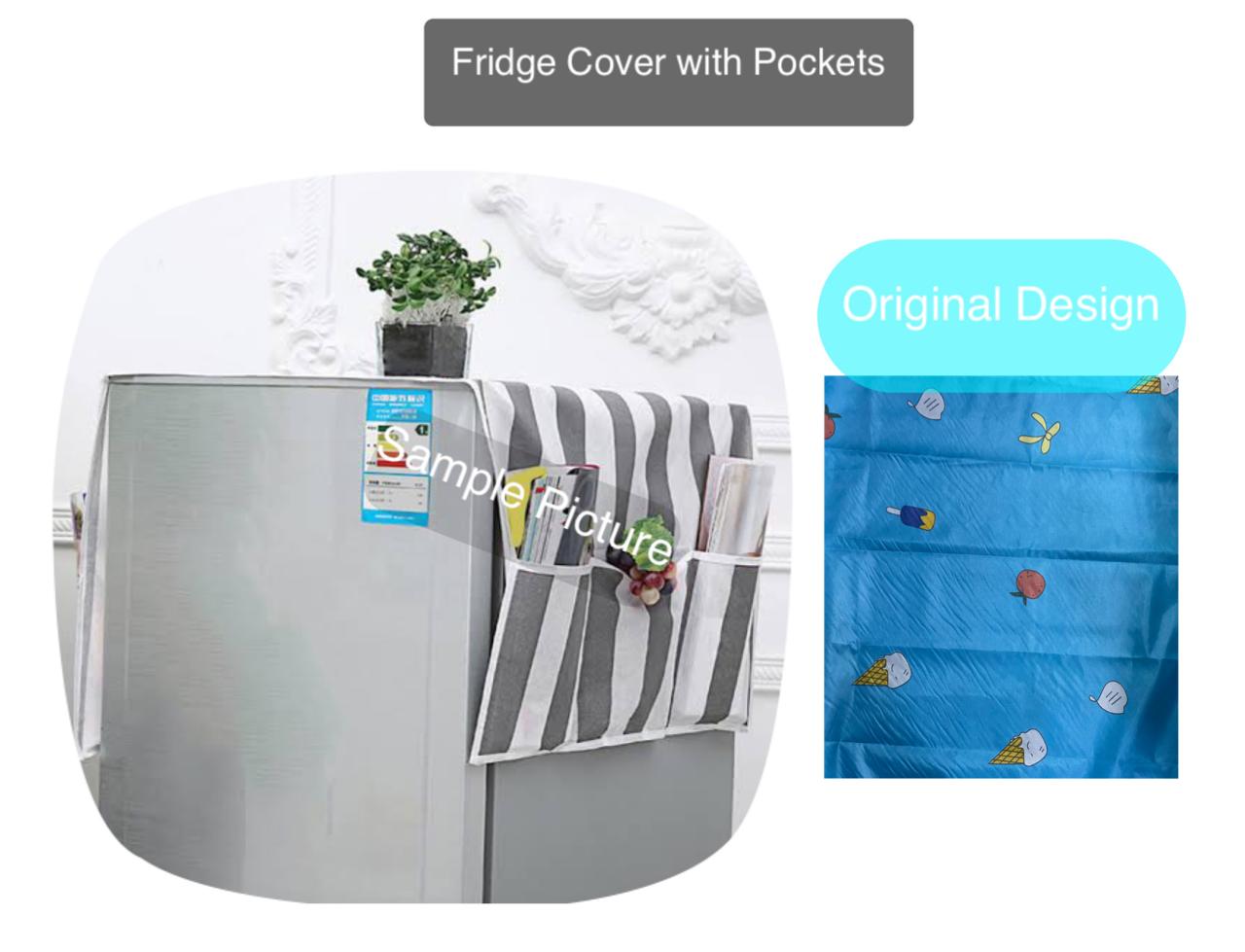 Pack of 2 Double Coated High Quality Fridge Cover with Side Pockets RGshop