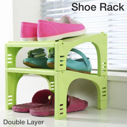 Plastic Attachable Double Layer Shoe Rack RGshop