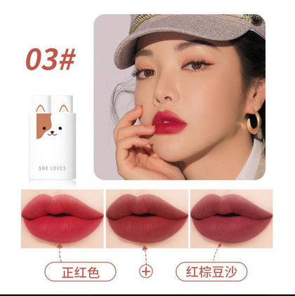 SHE LOVES 2IN1. DOG AND CAT DIARY MATTE LIPSTICK RGshop