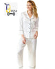 White Piping Silk Night Suit for women RGshop