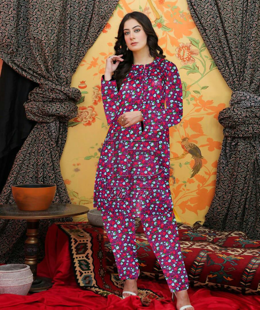 Stylish printed 2 piece suit for women
